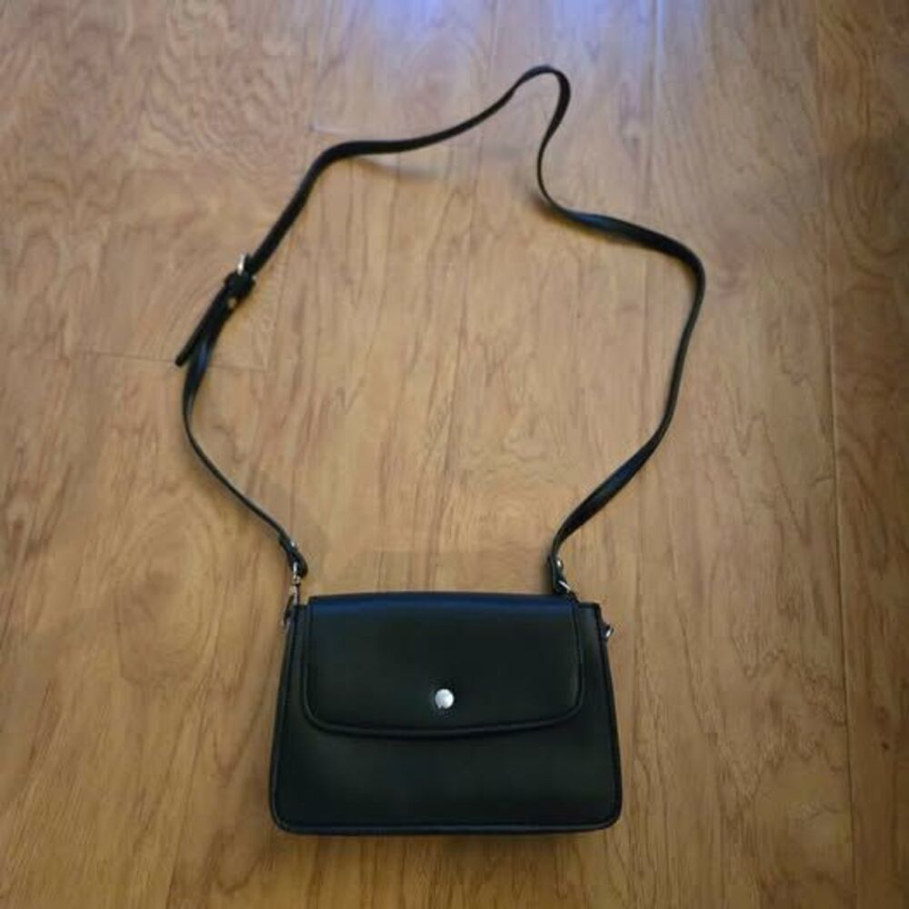 Brandy Melville Black Faux Leather Crossbody Bag